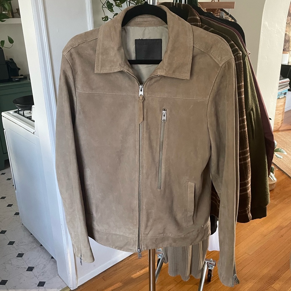 All Saints tan suede jacket